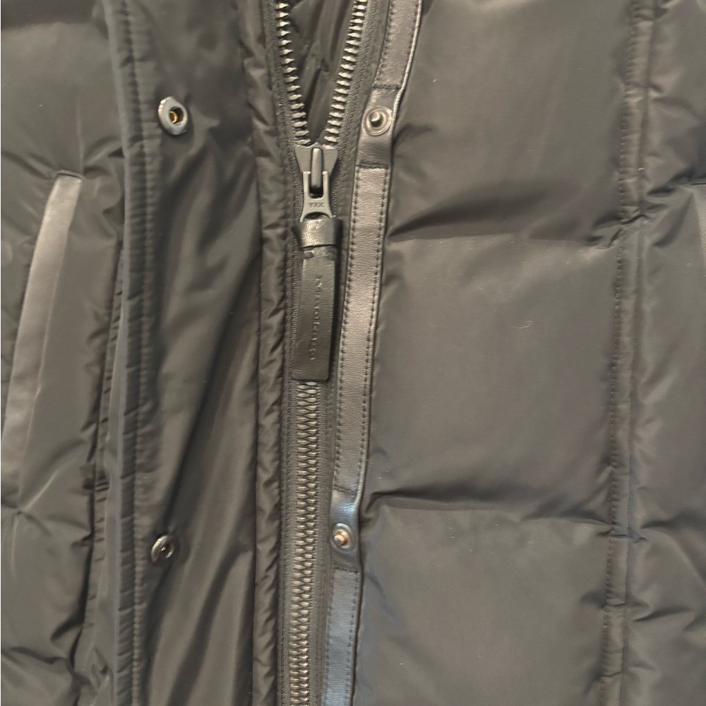 Andrew Marc Black Puffer Coat with Fur Trim - Picture 3 of 3